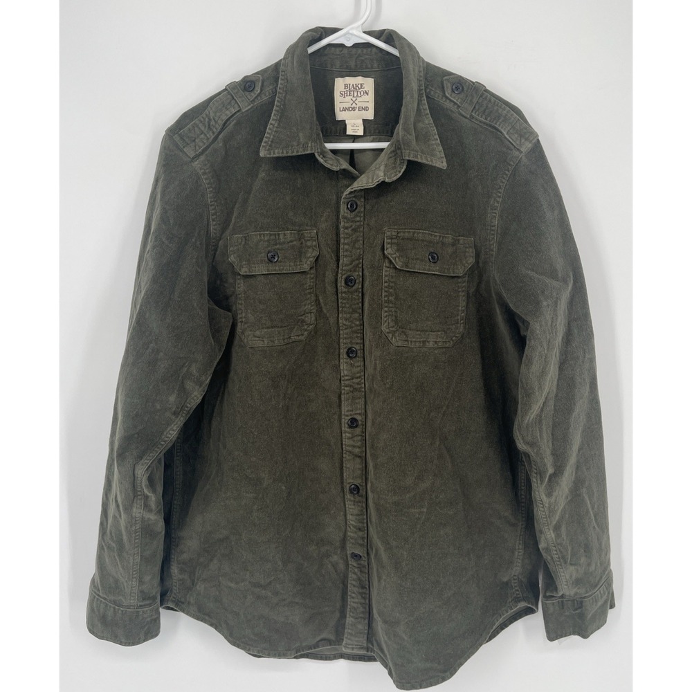 Lands End Blake Shelton Corduroy Button Up Shirt Heavyweight Shacket Sz Large